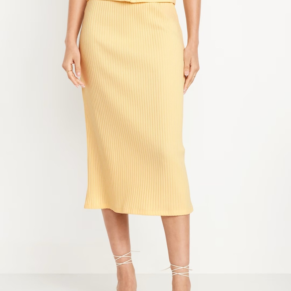 Old Navy Yellow Midi Pencil Skirt Casual Resort Wear